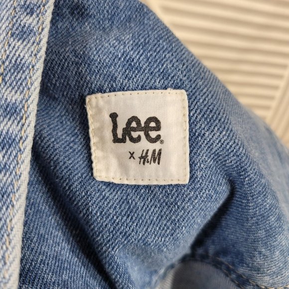 H&M Lee Colab Size XXL Denim Jean Bib Overalls Jumper Blue Vintage Carpenter - Picture 8 of 9